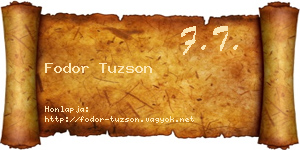 Fodor Tuzson névjegykártya
